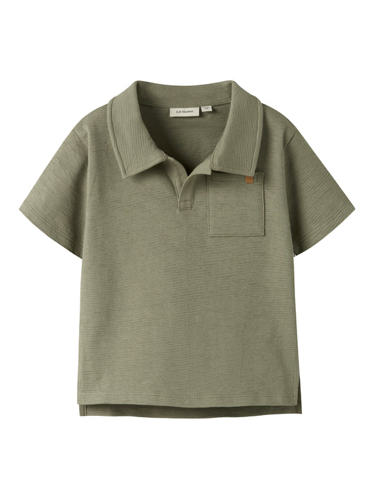 Lil Atelier Falk SS Loose Polo Top - Overland Trek