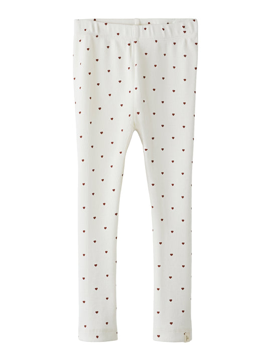 Lil Atelier Gago Slim Leggings NOOS - Coconut Milk Heart