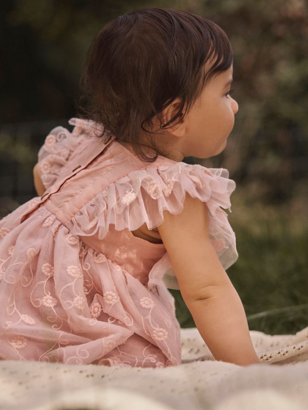 Lil Atelier Feya Tulle Body Dress - Peach Whip