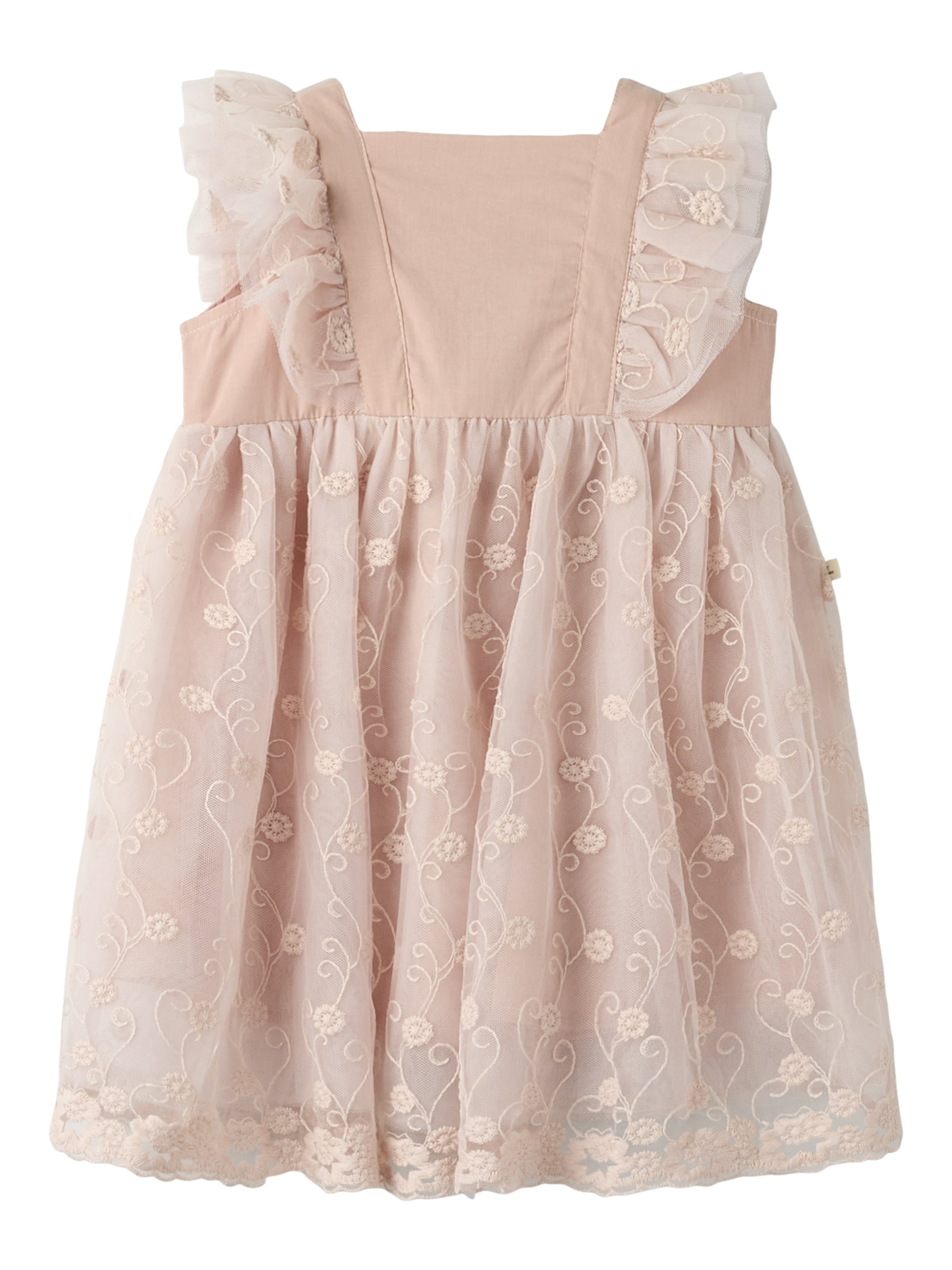 Lil Atelier Feya Tulle Dress - Peach Whip