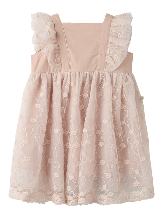 Lil Atelier Feya Tulle Dress - Peach Whip