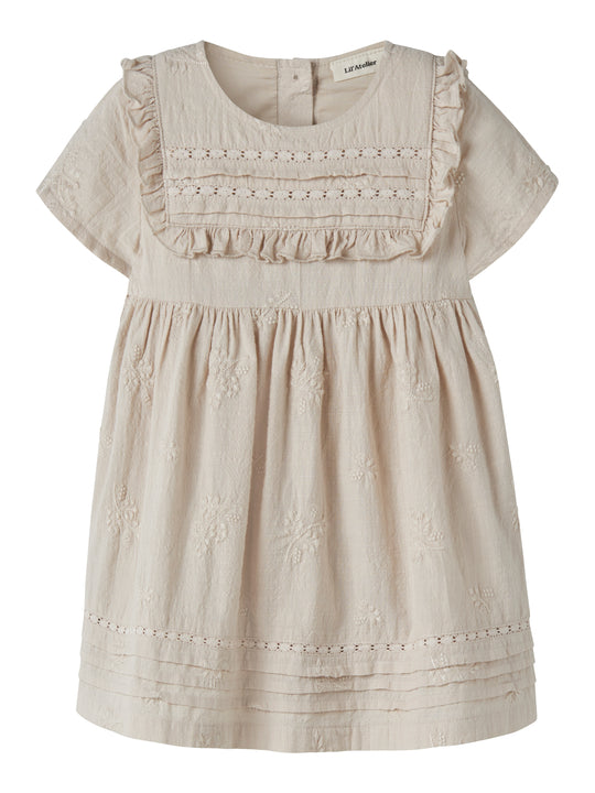 Lil Atelier Feronia SS Loose Dress - Pumice Stone