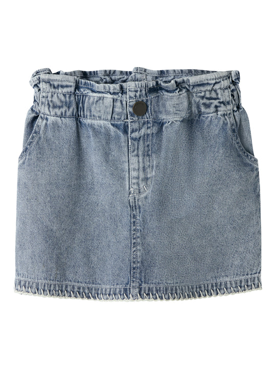 Lil Atelier Funda - Loose Denim Skirt - Medium Blue Denim