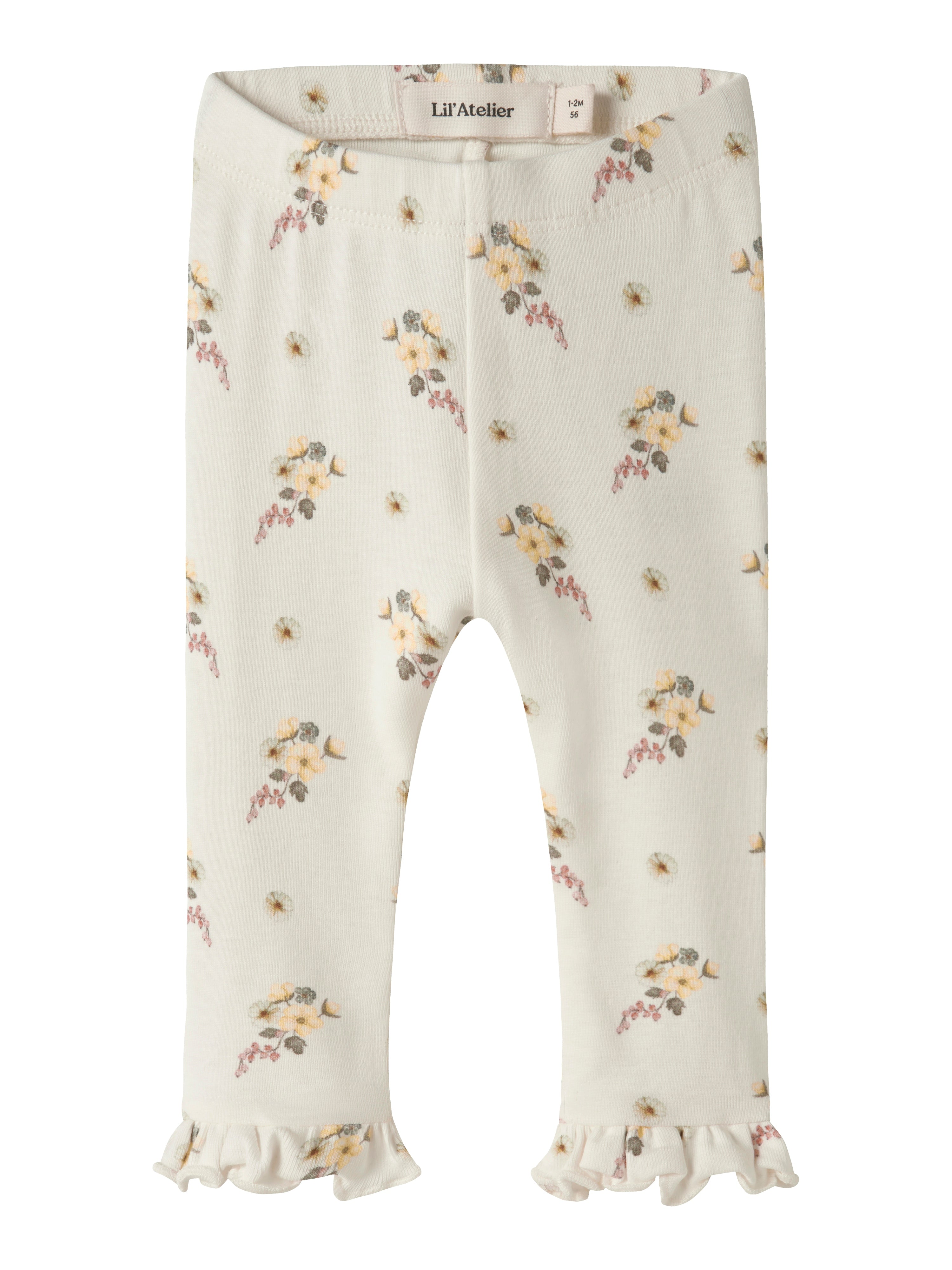 Lil Atelier Gayo Ska Slim Leggings - Coconut Milk/Flower