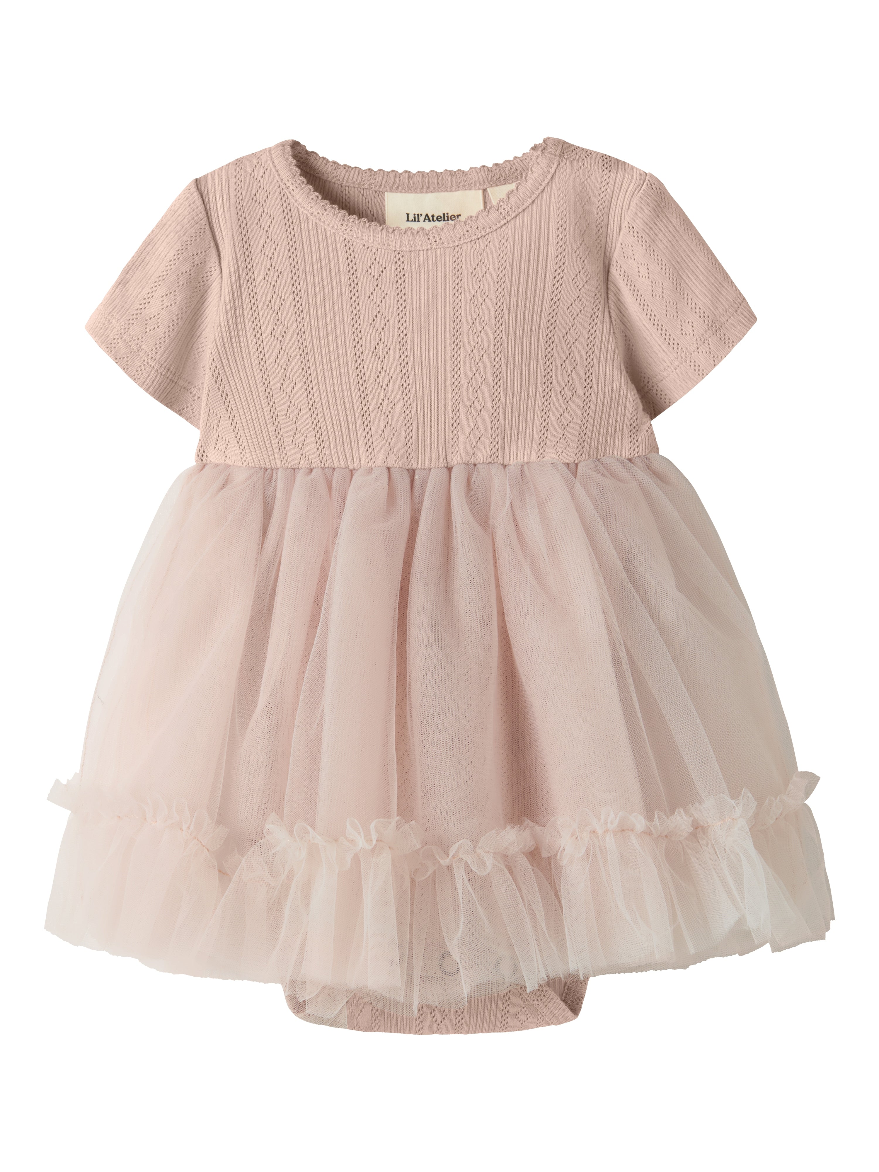 Lil Atelier Fanella SS Body Tulle Dress - Peach Whip