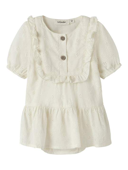 Lil Atelier Hosa SS Loose Body Dress - Coconut Milk