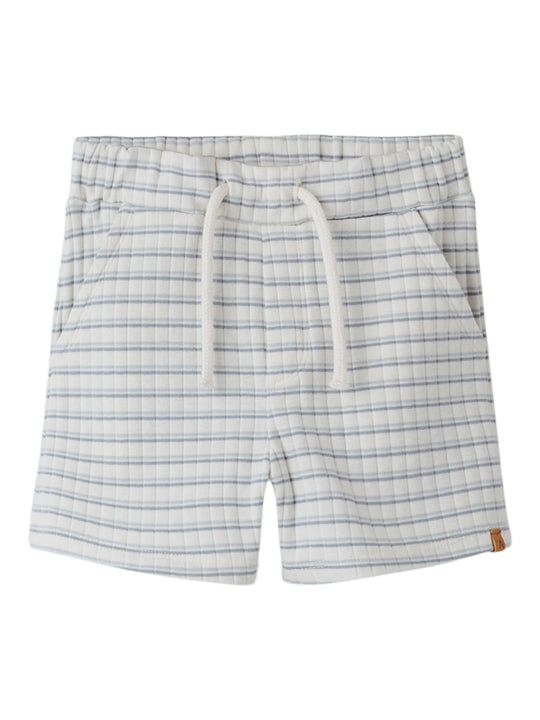 Lil Atelier Haldur Loose Shorts - Coconut Milk/Dusty Blue