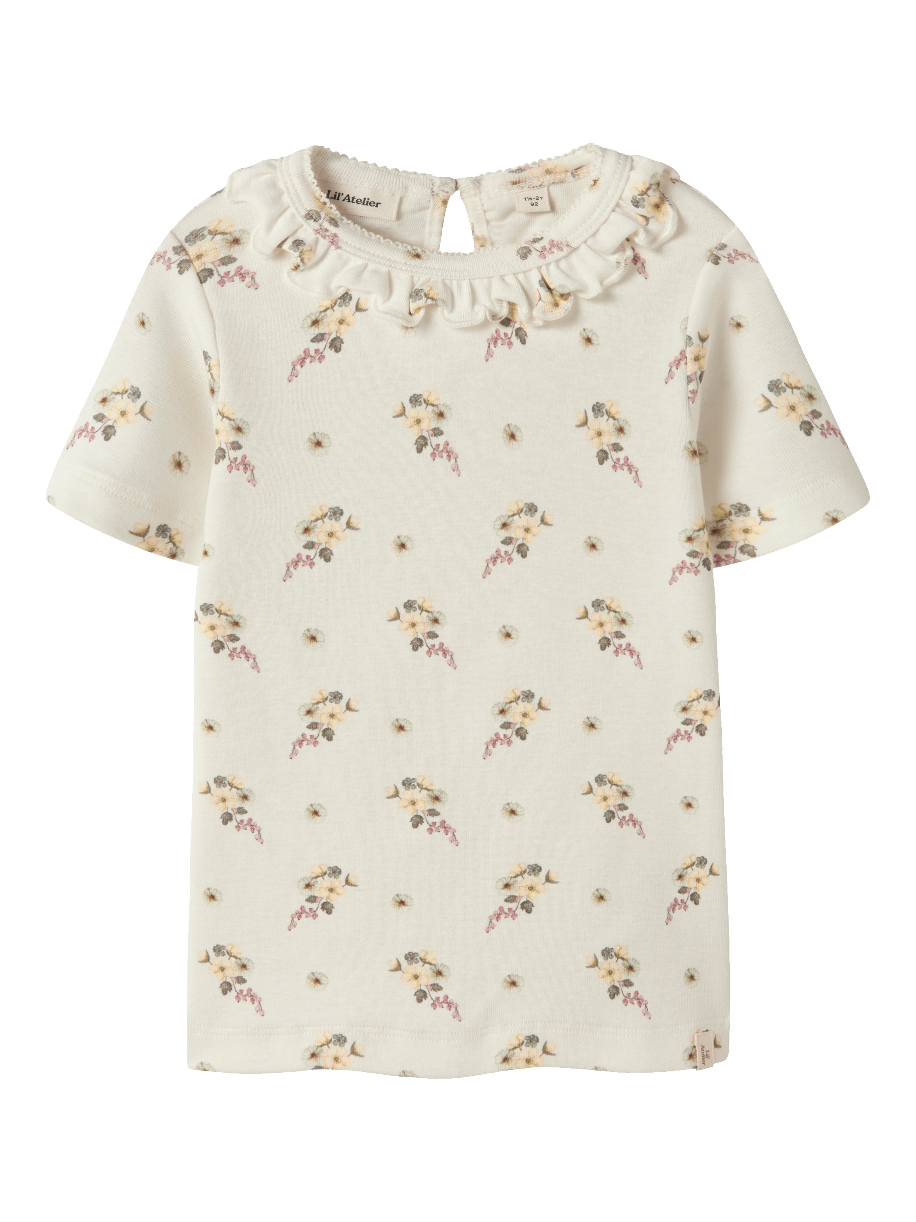 Lil Atelier Gayo Ser SS Top - Coconut Milk/Flower