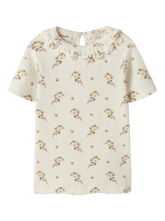 Lil Atelier Gayo Ser SS Top - Coconut Milk/Flower