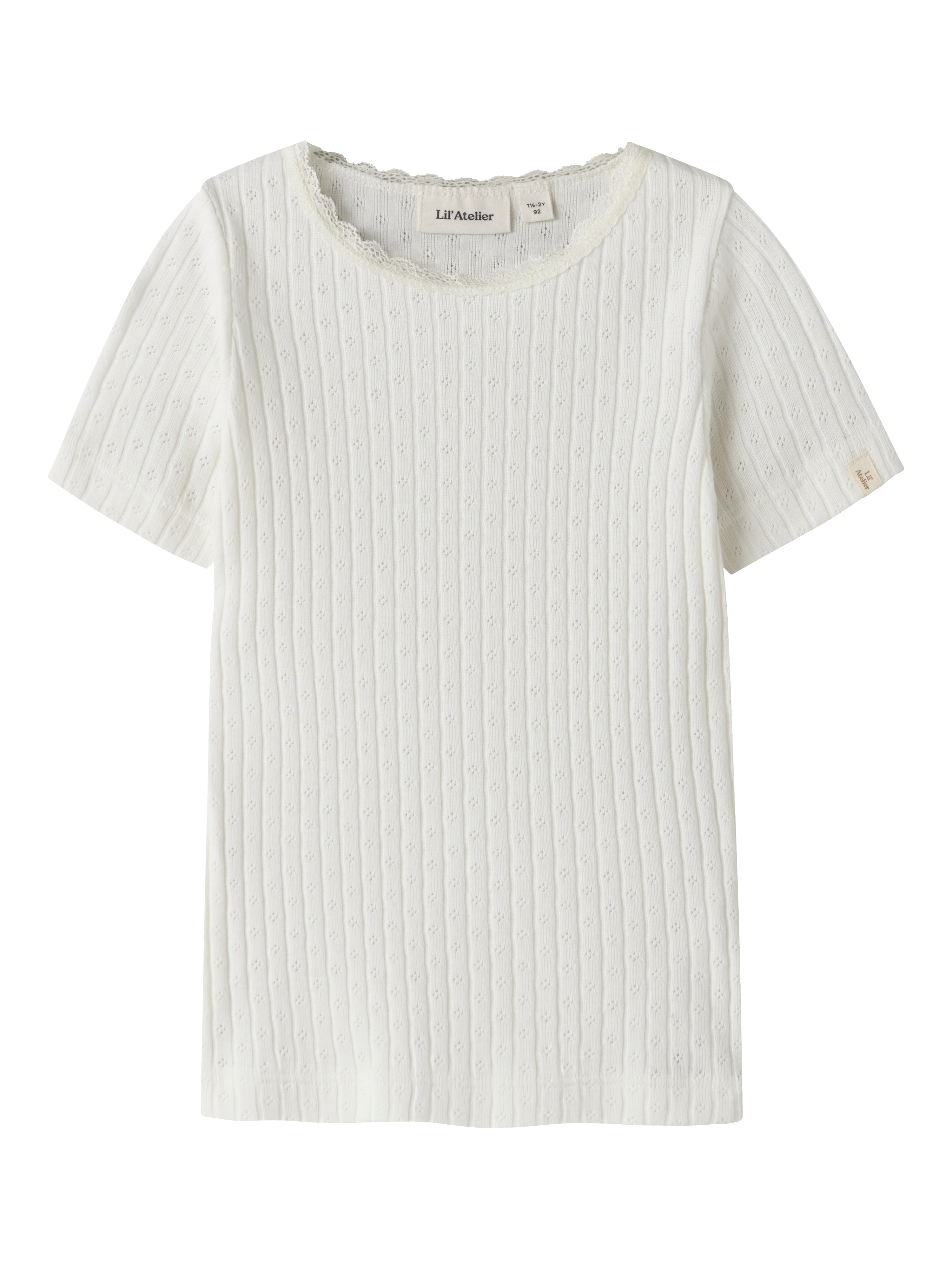 Lil Atelier Haldis SS Slim Top - Coconut Milk