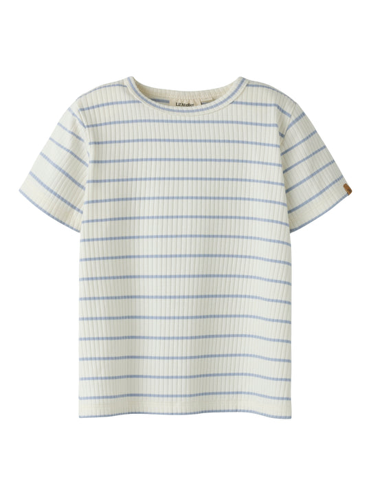 Lil Atelier Kail SS Top -  Coconut Milk/Zen Blue