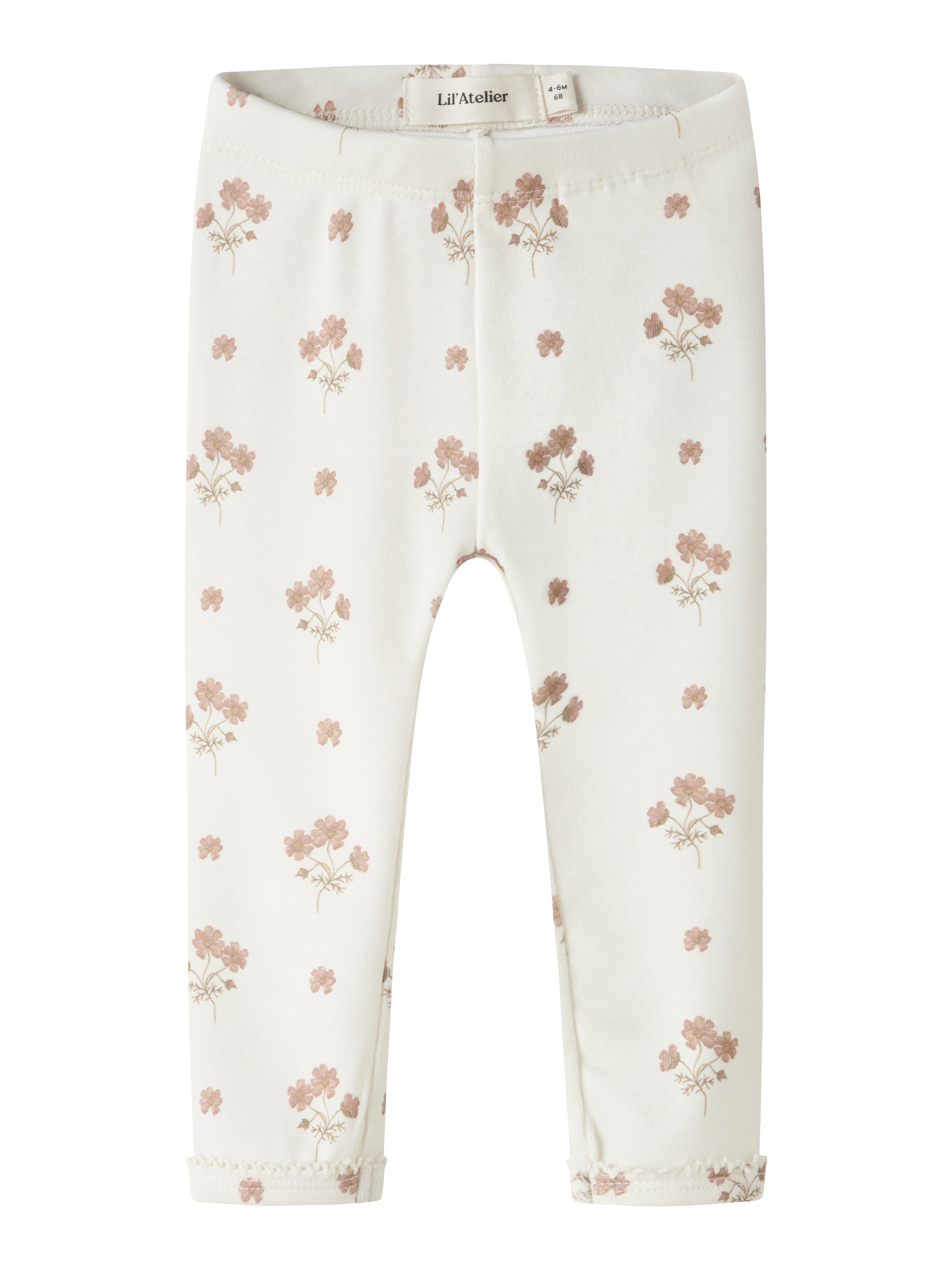 Lil Atelier Layo Sin Leggings - Coconut Milk/Flower Pink