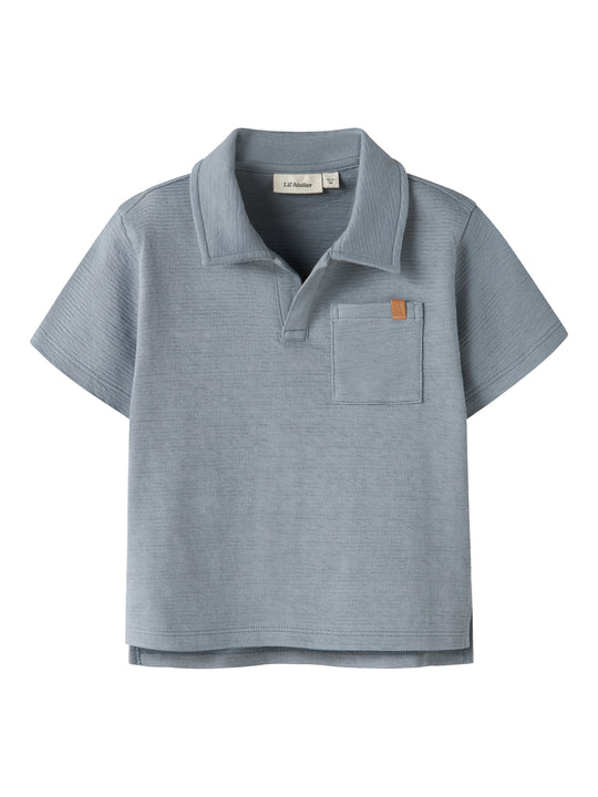 Lil Atelier Falk SS Loose Polo Top - Tradewinds