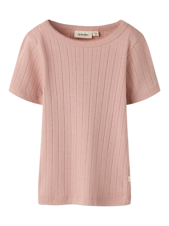 Lil Atelier Rachel SS Slim Top - Misty Rose