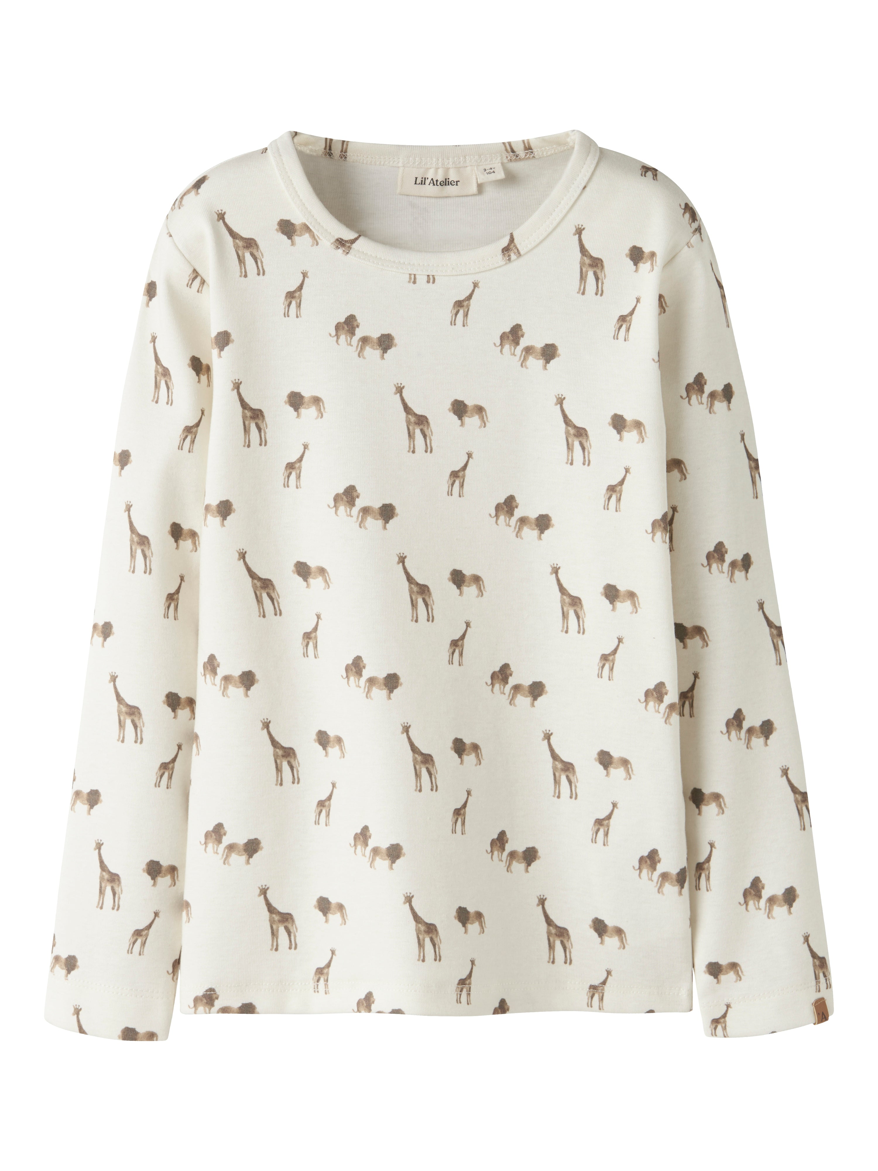 Lil Atelier Layo Geu LS Slim Top - Coconut Milk/Lion