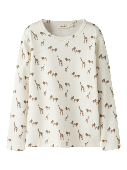 Lil Atelier Layo Geu LS Slim Top - Coconut Milk/Lion