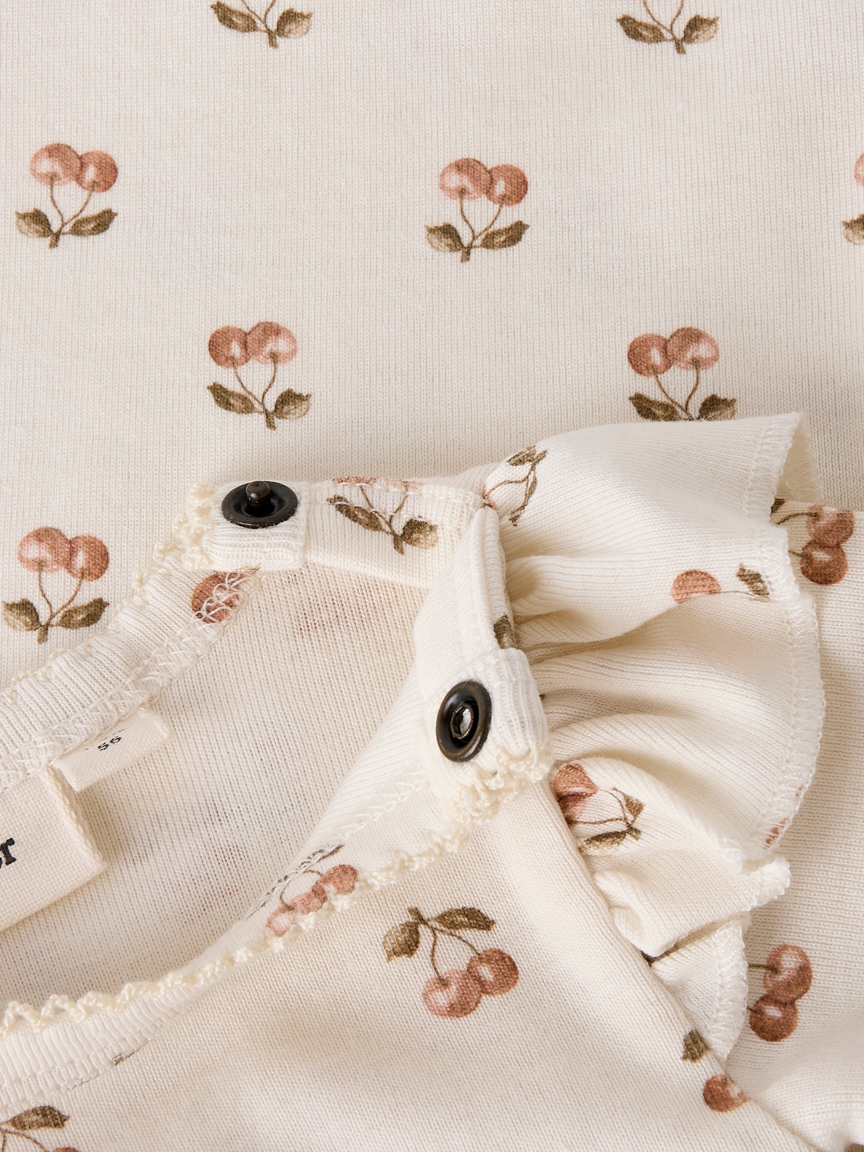 Lil Atelier Layo Kep LS Slim Body - Coconut Milk/Cherry