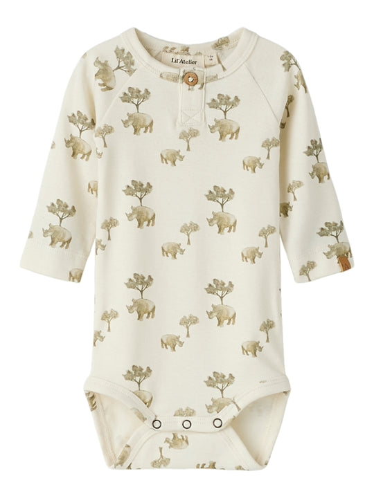 Lil Atelier Layo LS Slim Body - Coconut Milk/Rhino