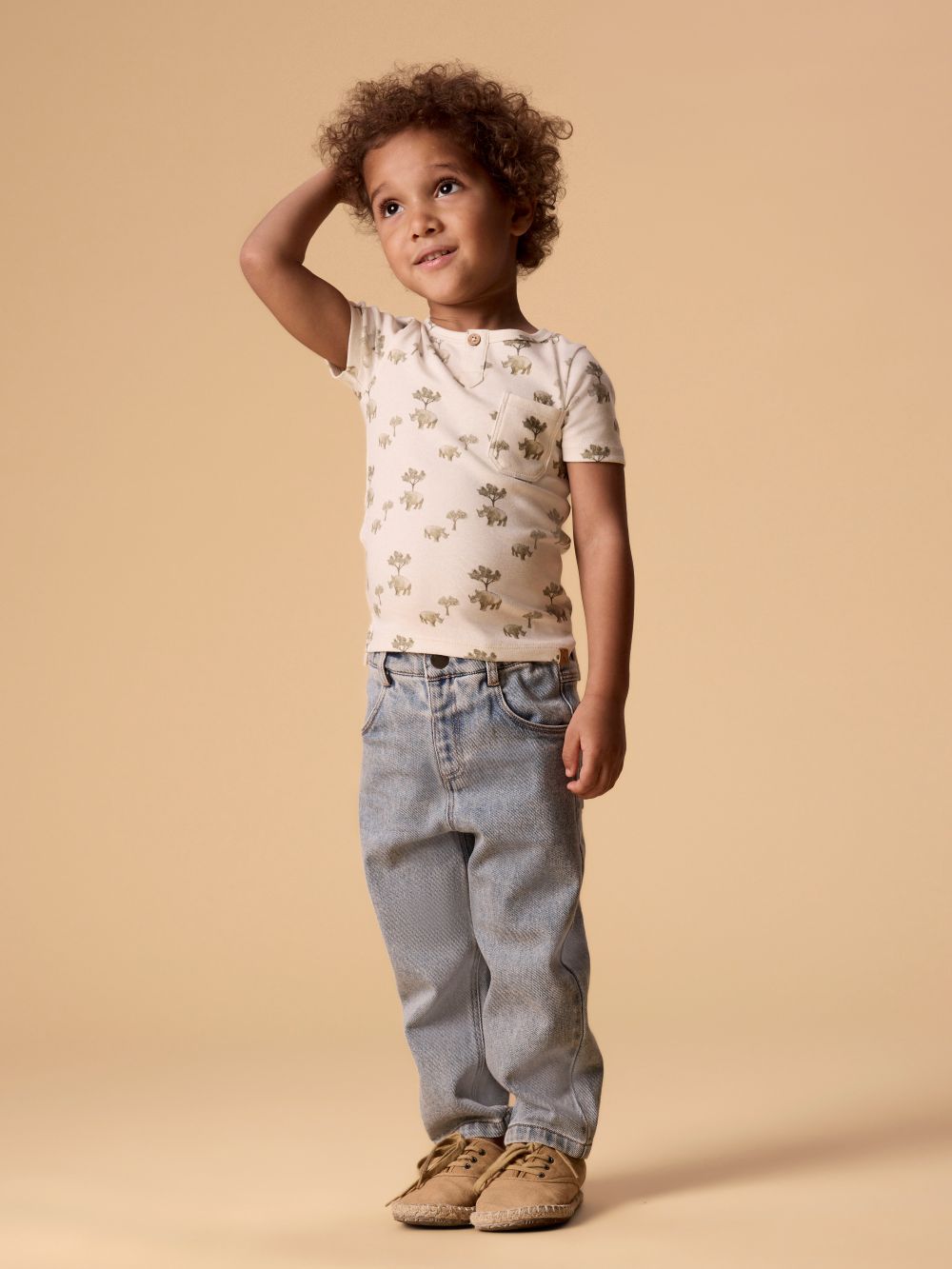 Lil Atelier Layo SS Slim Top - Coconut Milk/Rhino