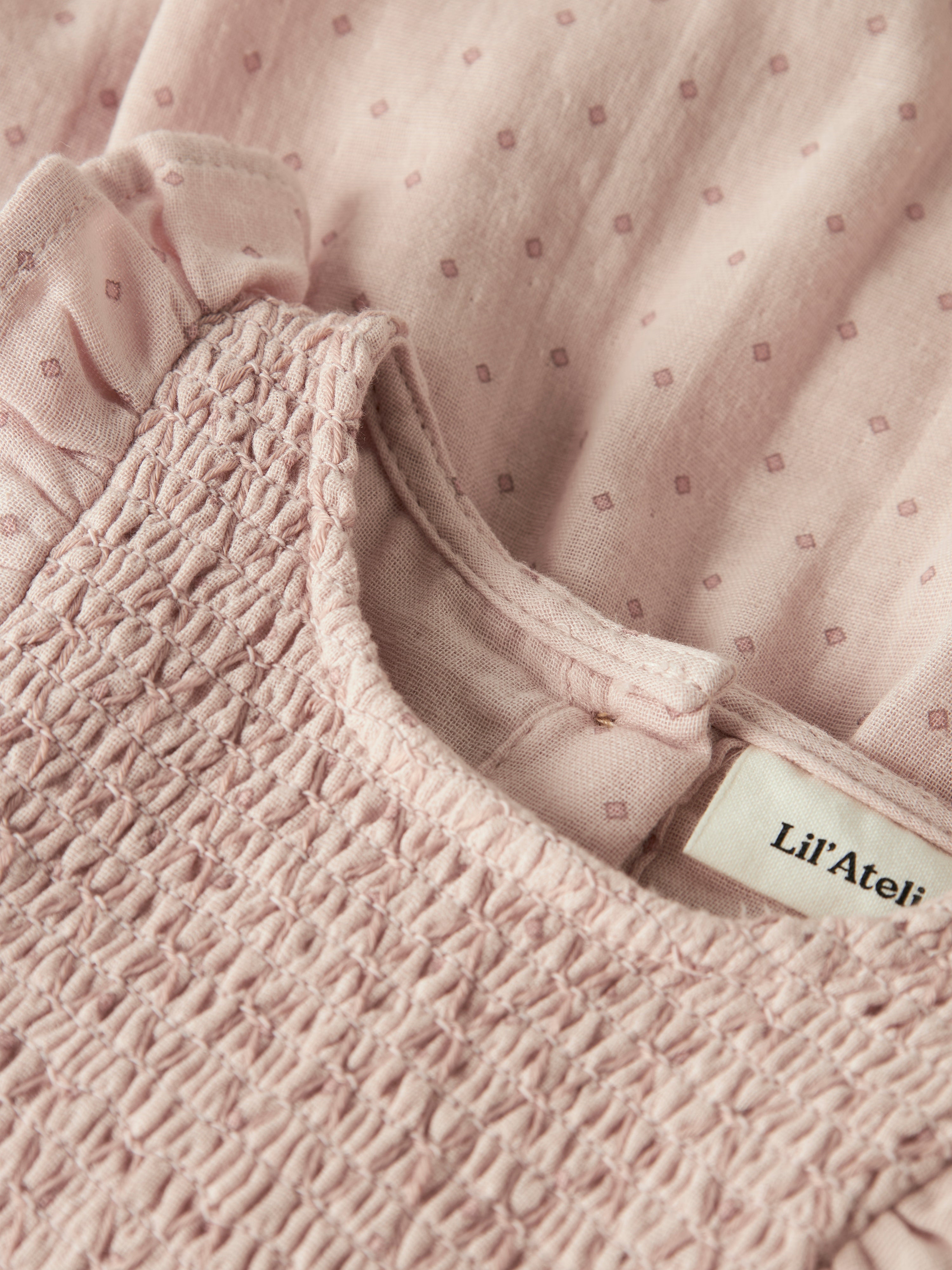 Lil Atelier Dembe LS Loose Body Dress - Peach Whip