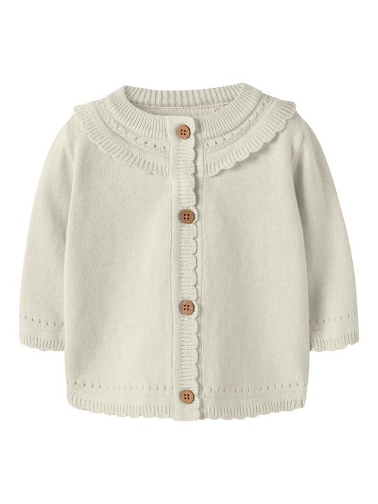 Lil Atelier Hao LS Knit Cardigan - Coconut Milk