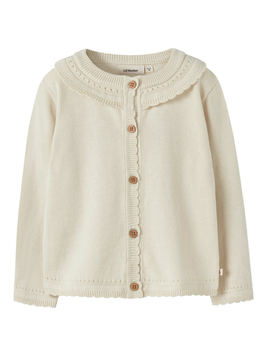 Lil Atelier Hao LS Knit Cardigan - Coconut Milk