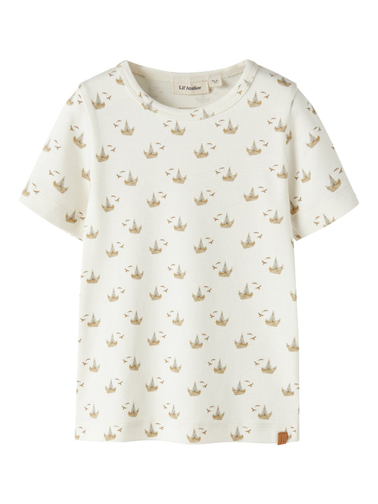 Lil Atelier Gayo - Sor SS Slim Top - Coconut Milk/Boat