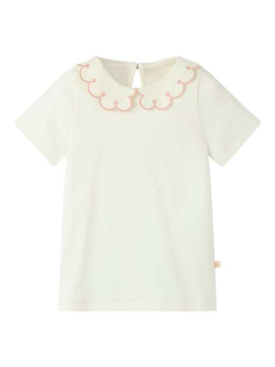 Lil Atelier Fundo SS Slim Top - Coconut Milk/Rose Tan