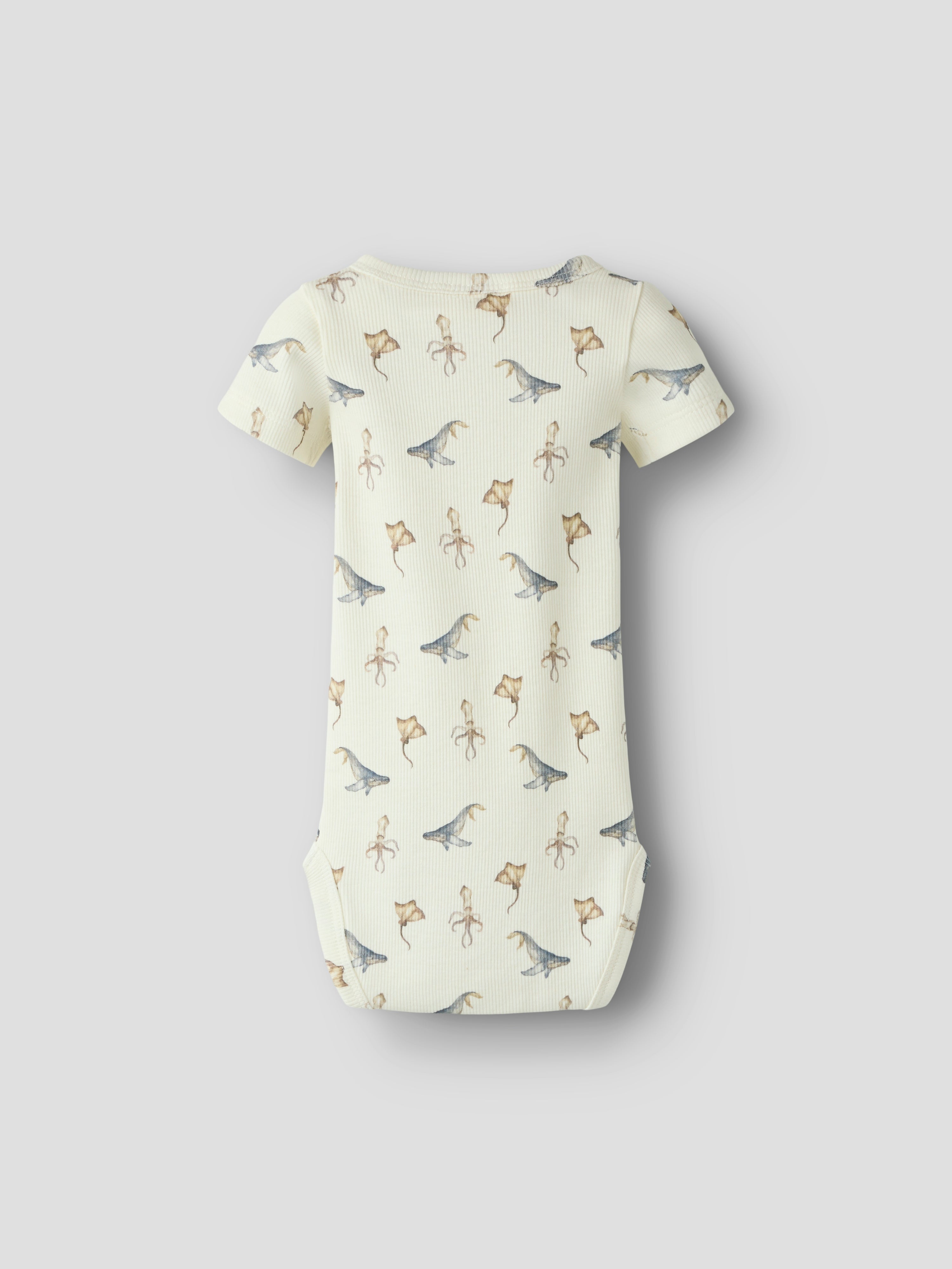 Lil Atelier Lavo Esi SS Slim Body - Coconut Milk/Sea Animals