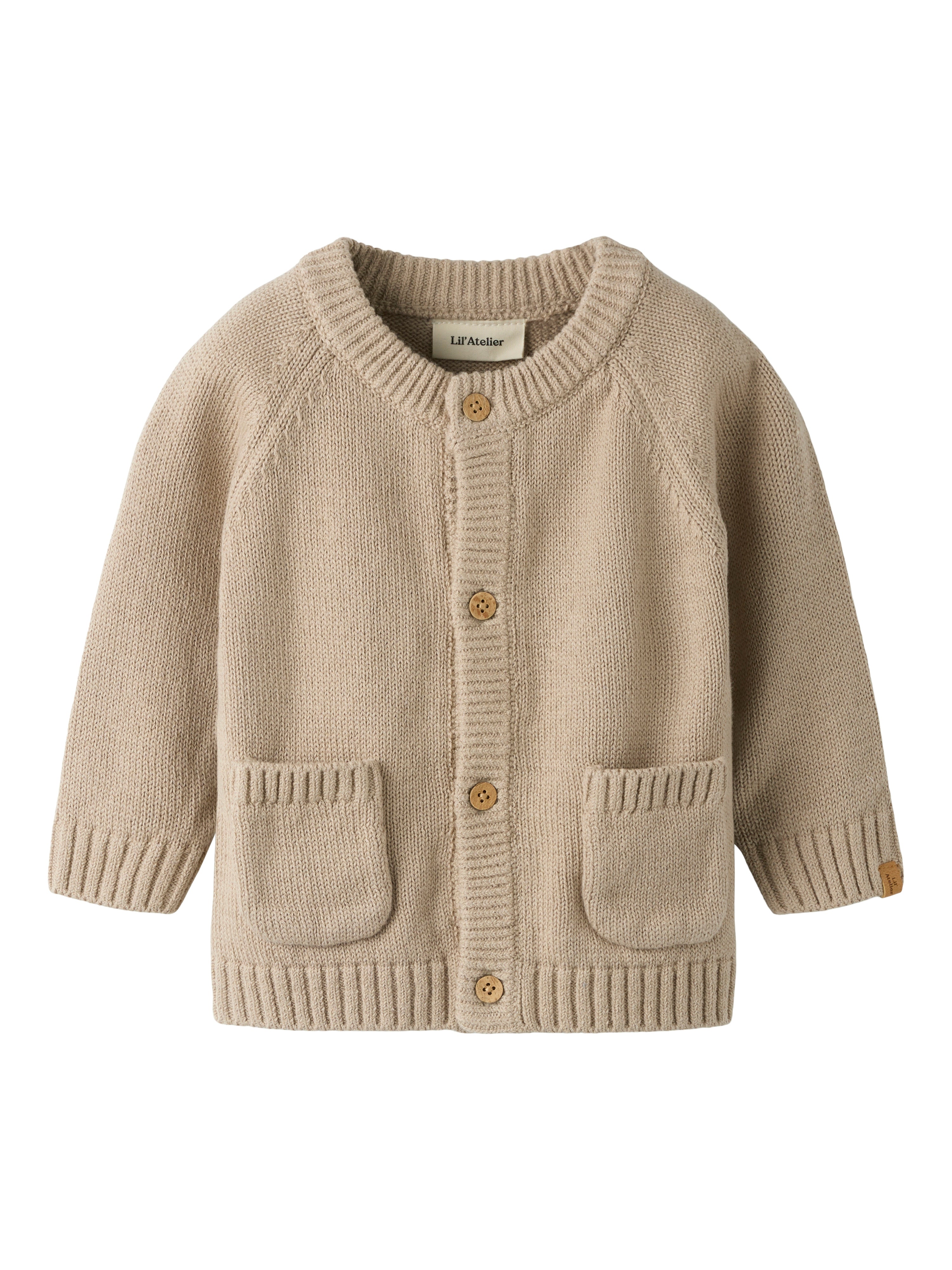 Lil Atelier Fogon LS Knit Cardigan - Oxford Tan