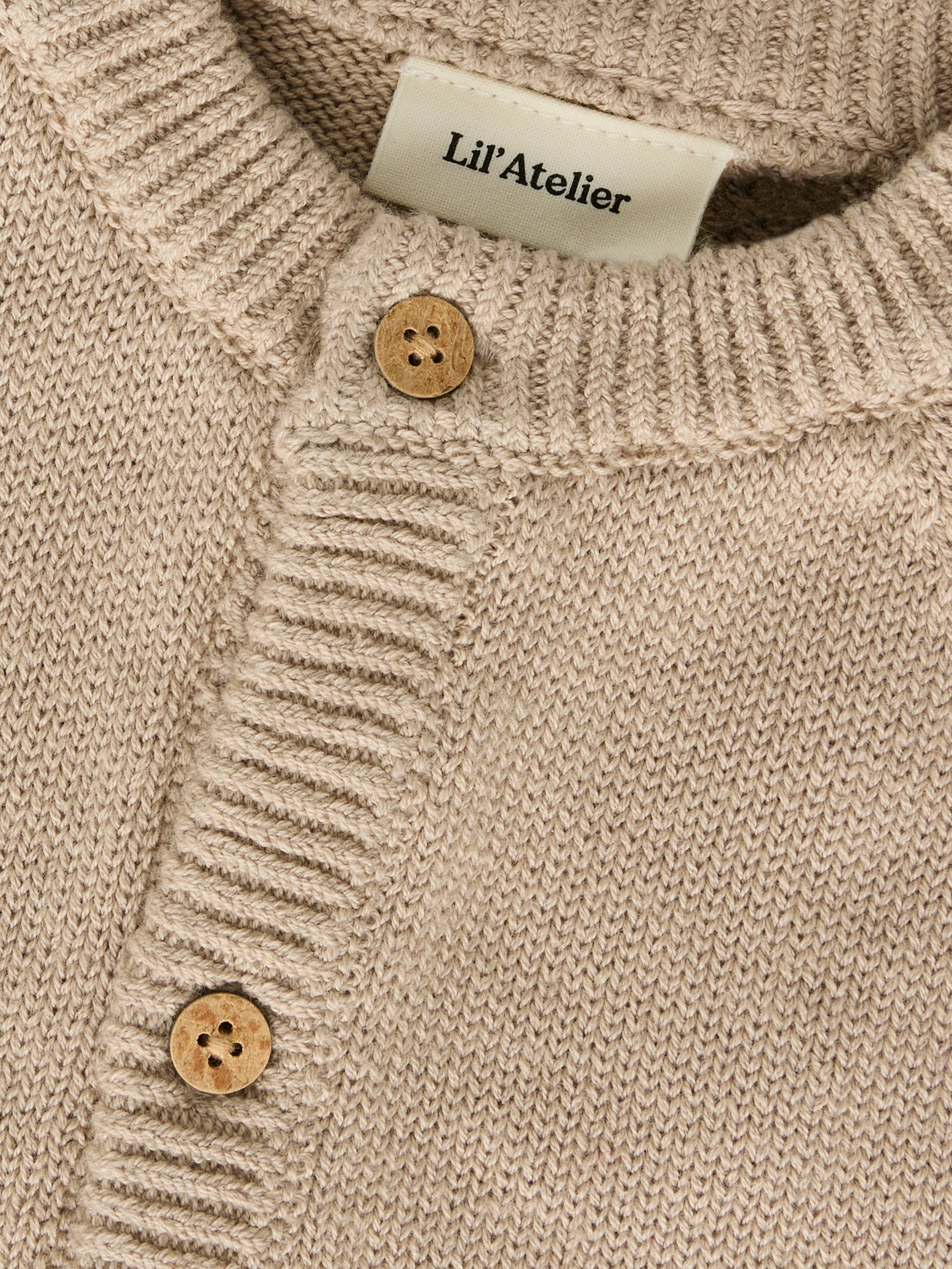 Lil Atelier Fogon LS Knit Cardigan - Oxford Tan