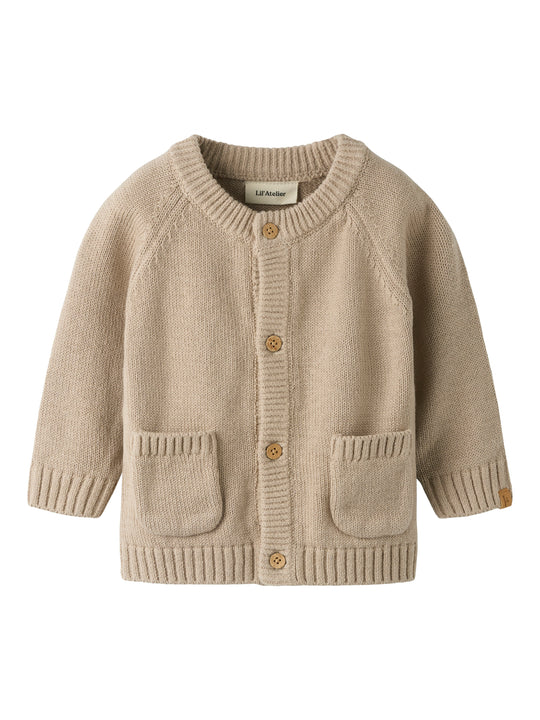 Lil Atelier Fogon LS Knit Cardigan - Oxford Tan