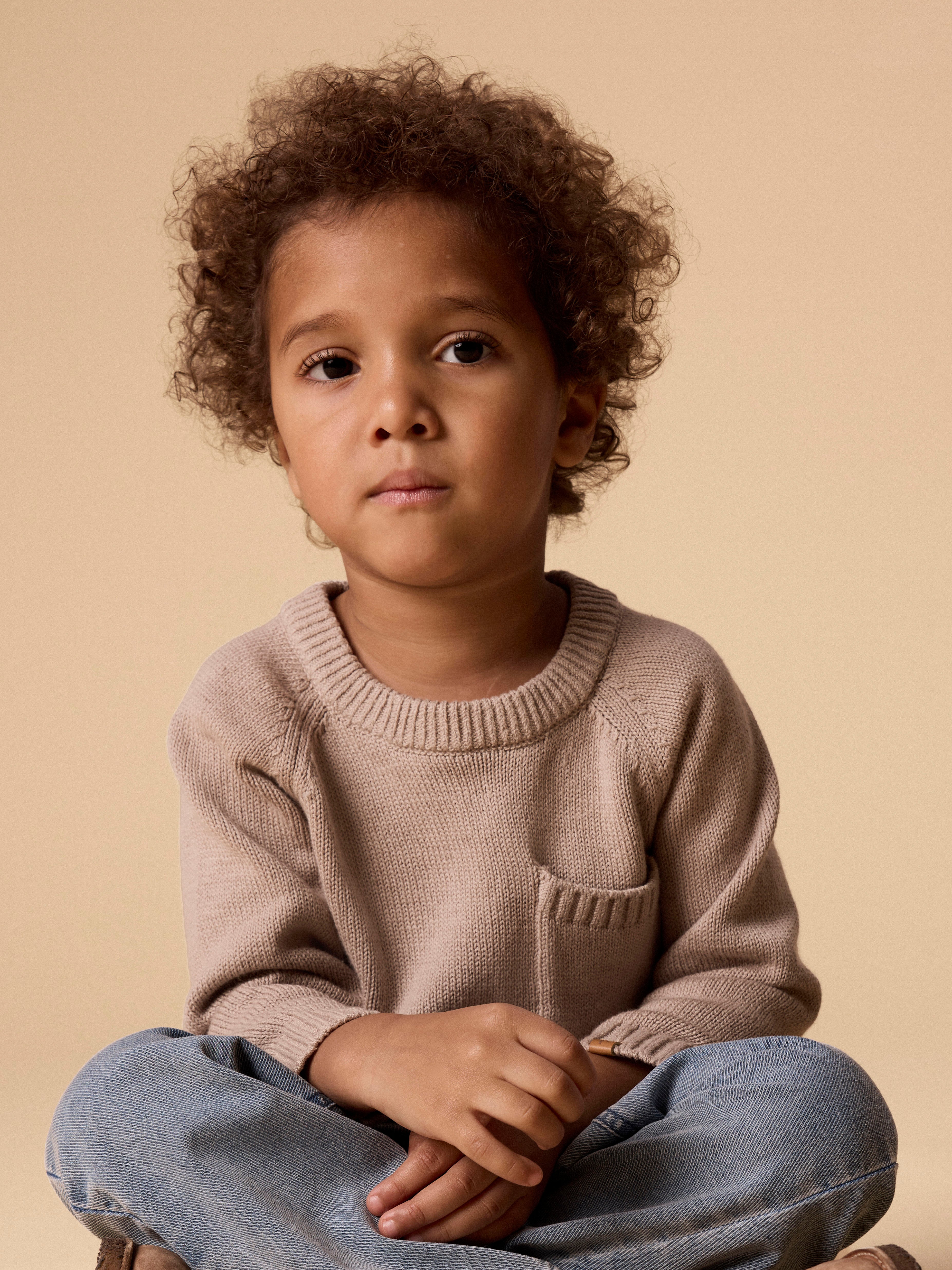 Lil Atelier Fogon LS Knit - Oxford Tan