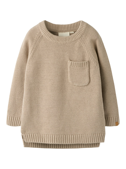 Lil Atelier Fogon LS Knit - Oxford Tan