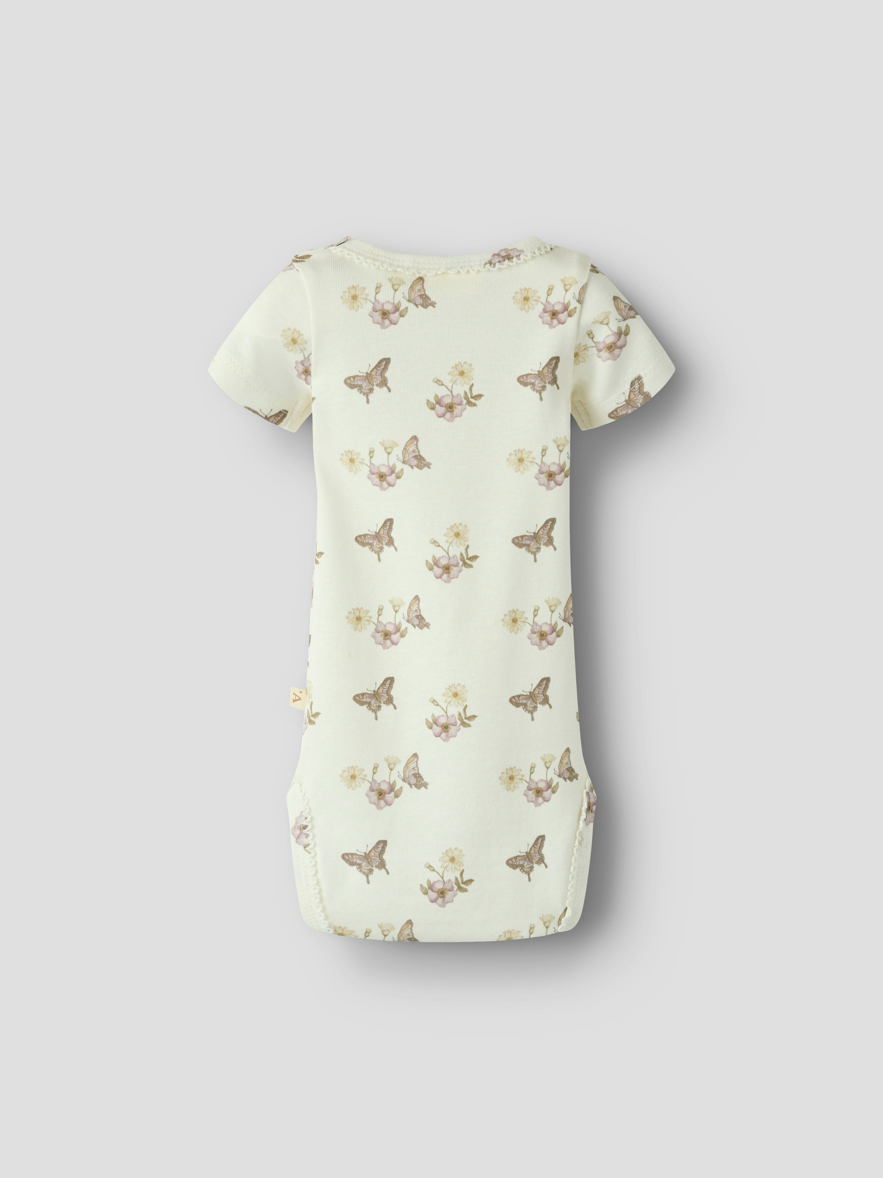 Lil Atelier Layo Sna SS Slim Body - Coconut Milk/Flower