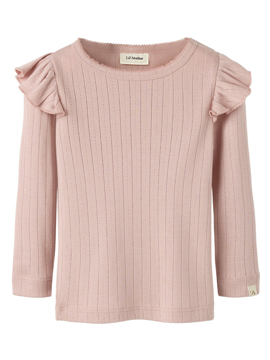 Lil Atelier Rachel Nan Slim Top - Misty Rose