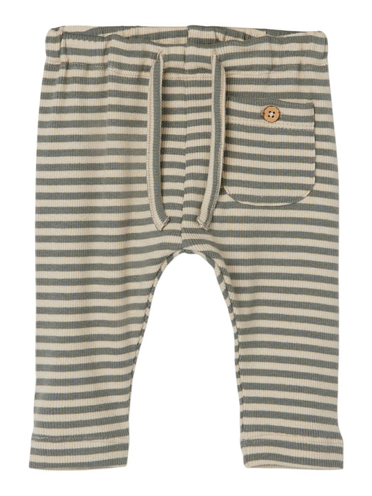 Lil Atelier Gago Loose Pants - Fog/Agave Green