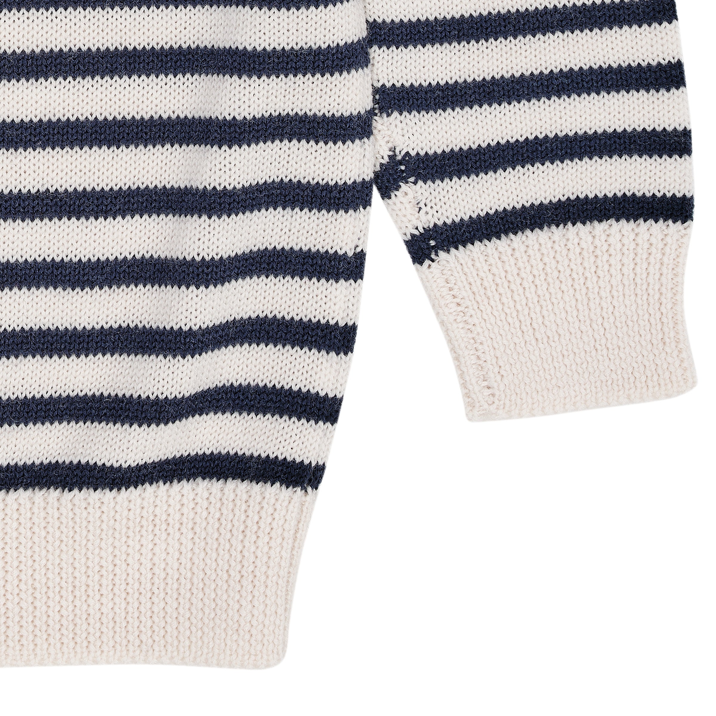 Copenhagen Colors Merino Classic Striped Pullover - Cream/Navy