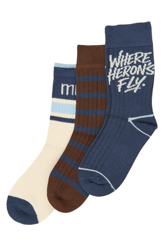 Minipop Maik - Bamboo Socks 3-pack - Navy Blazer