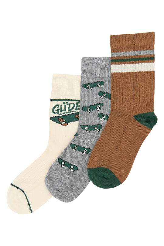 Minipop Maik - Bamboo Socks 3-pack - Trekking Green