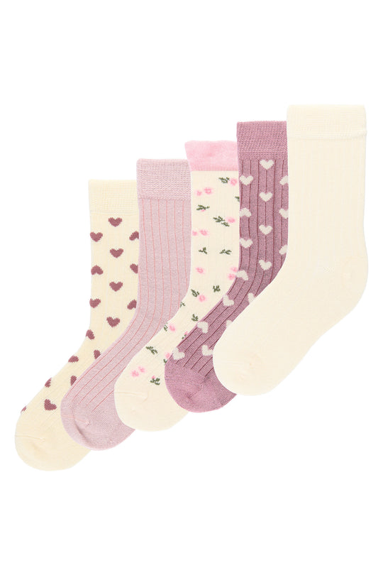 Minipop Mabelle - Bamboo Socks 5-pack - Pale Pink
