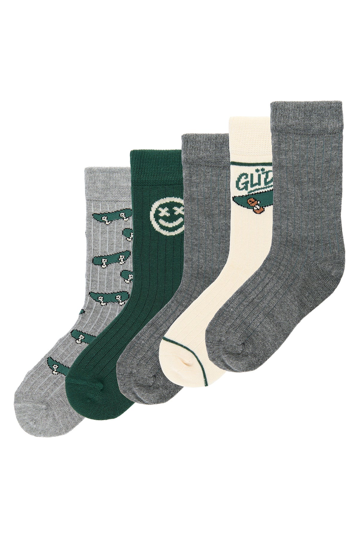 Minipop Morgan - Bamboo Socks 5-pack - Grey Melange