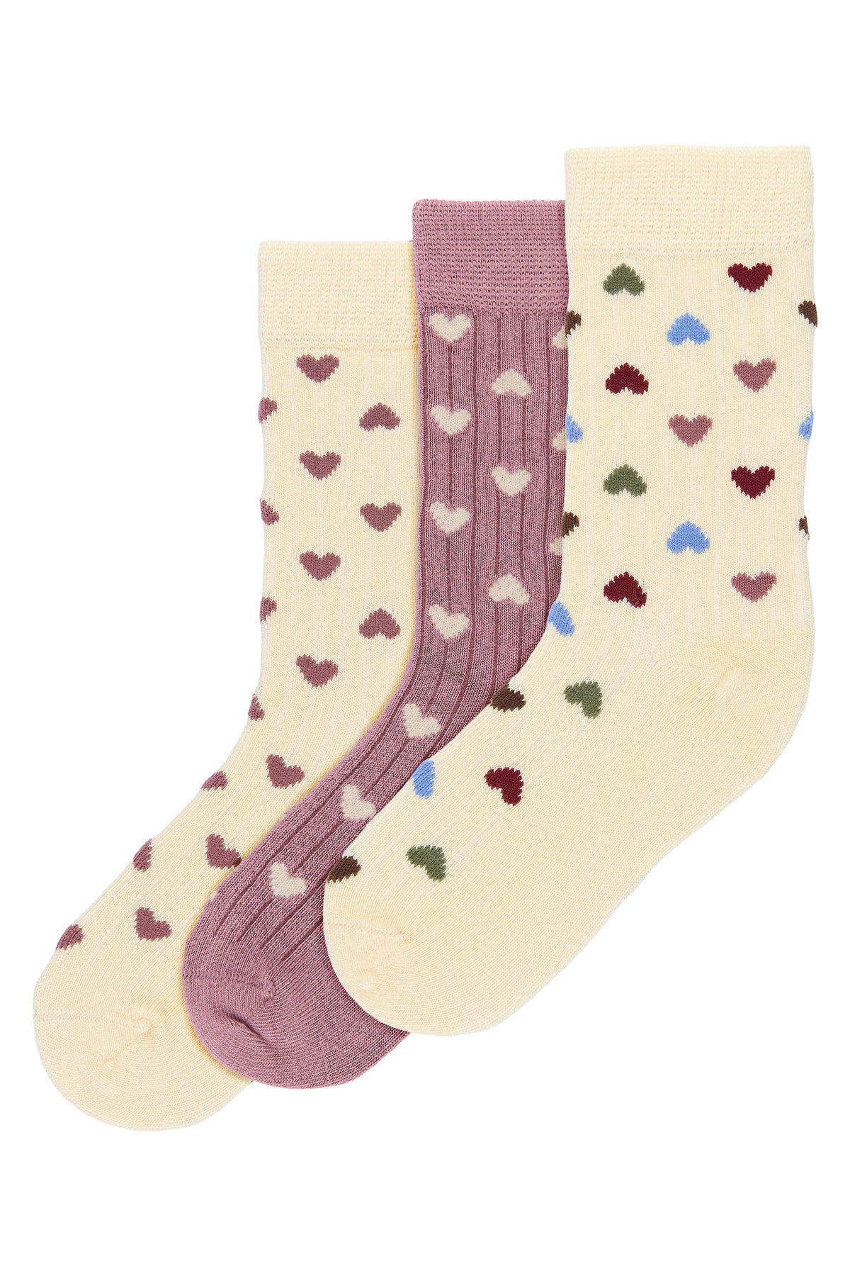 Minipop Season - Bamboo Socks 3 Pcs - Heart Mix