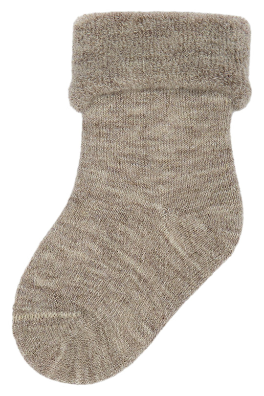 Minipop - Wool Baby Sock - Brown Melange
