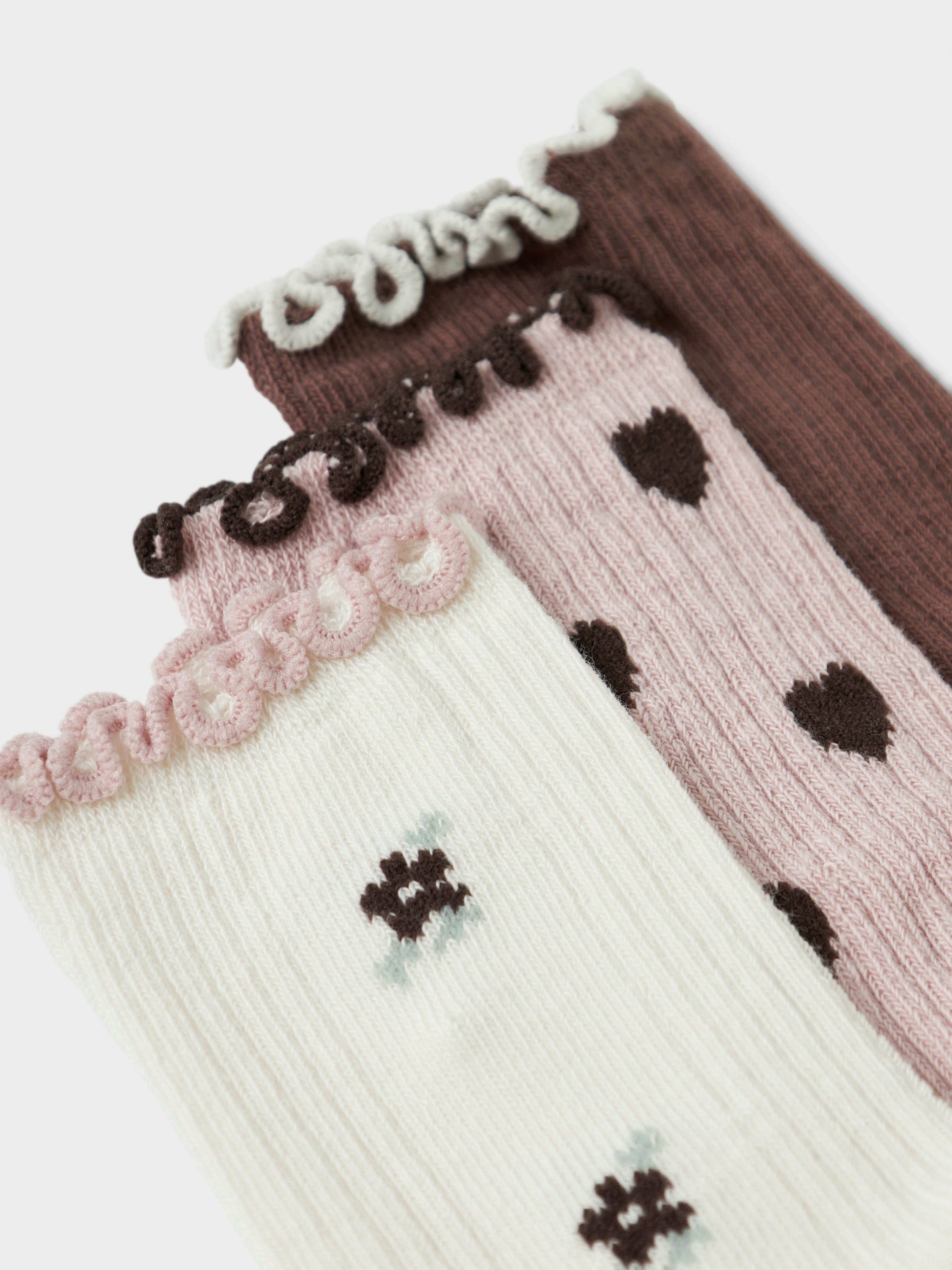 Name It Netti 3 pack strømper - Cloud Dancer