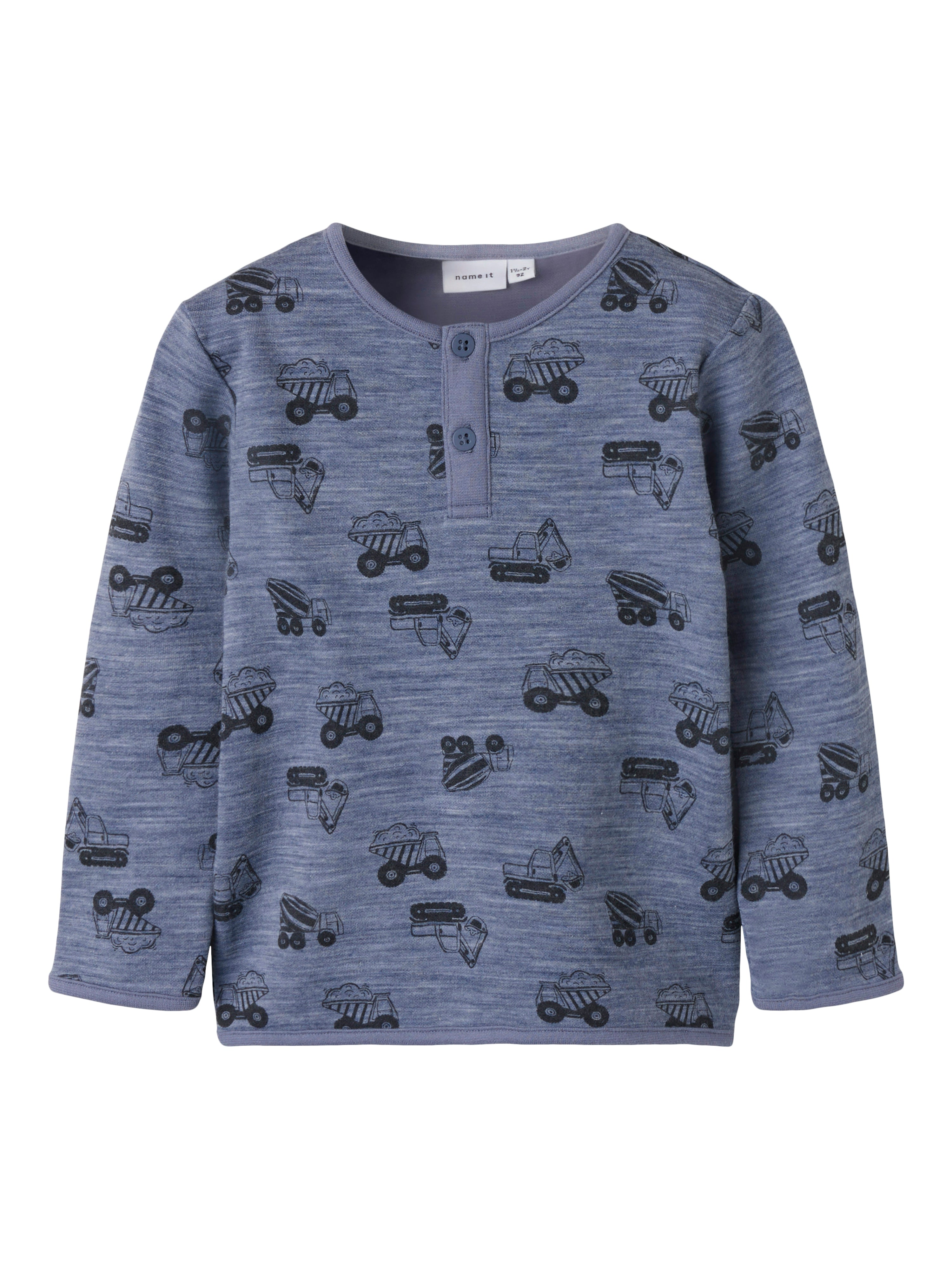 Name It Wuppo Wool Top - Folkstone Gray/Machines