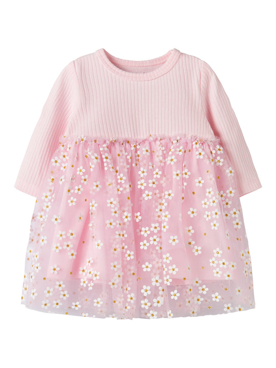 Name It Floral LS Dress - Cradle Pink
