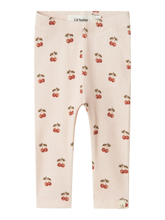 Lil Atelier Lavo Elf Leggings NOOS - Silver Peony/Cherry