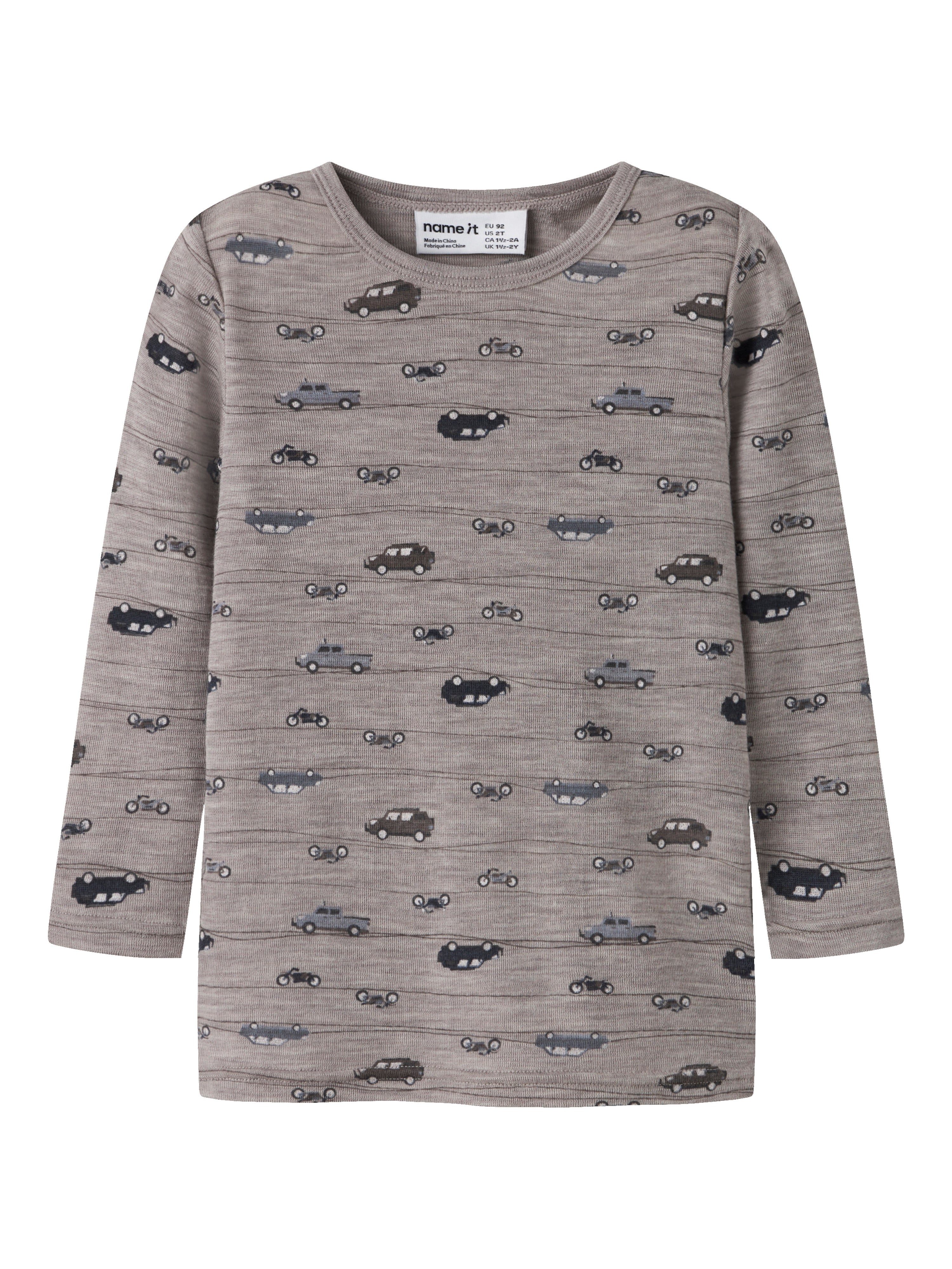 Name It Wang - Wool Rib LS Top - Satellite/Highway