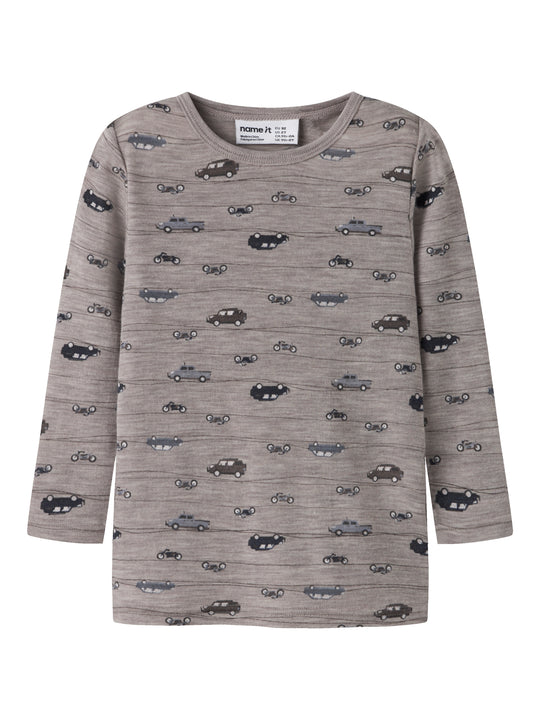 Name It Wang - Wool Rib LS Top - Satellite/Highway
